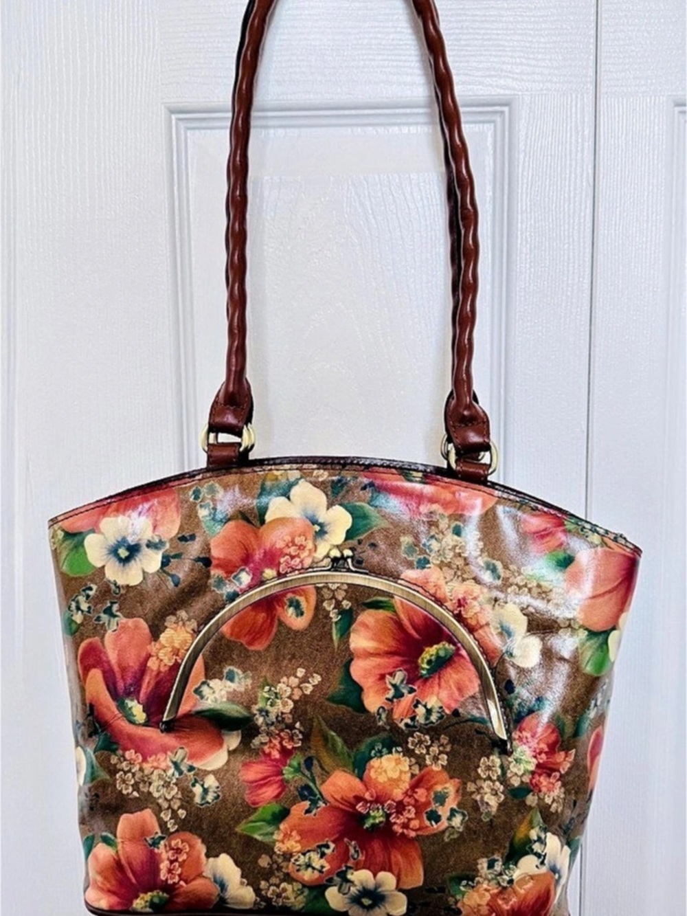 Patricia Nash Zorita Medium Satchel Apricot Blossoms